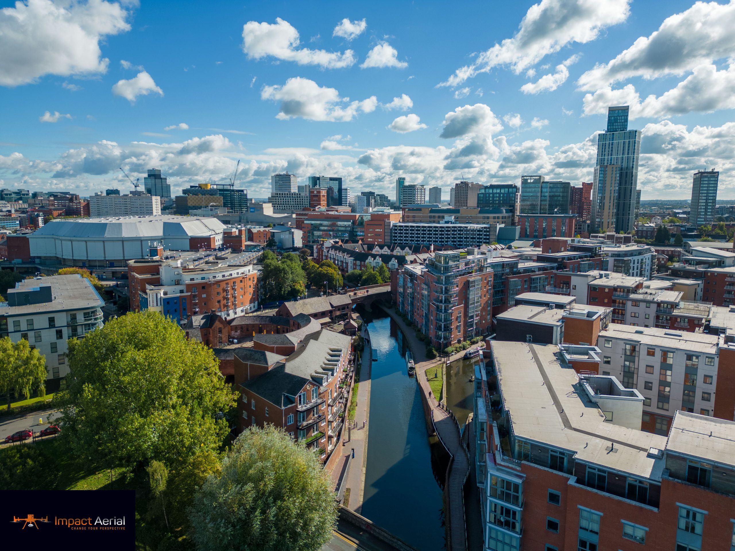 Cinematic aerial advertising shot